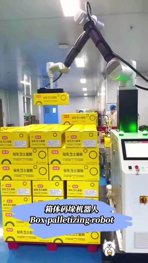 芝士蛋糕箱体码垛机器人,是系统集成性产品,本体配合不同的末端执行器